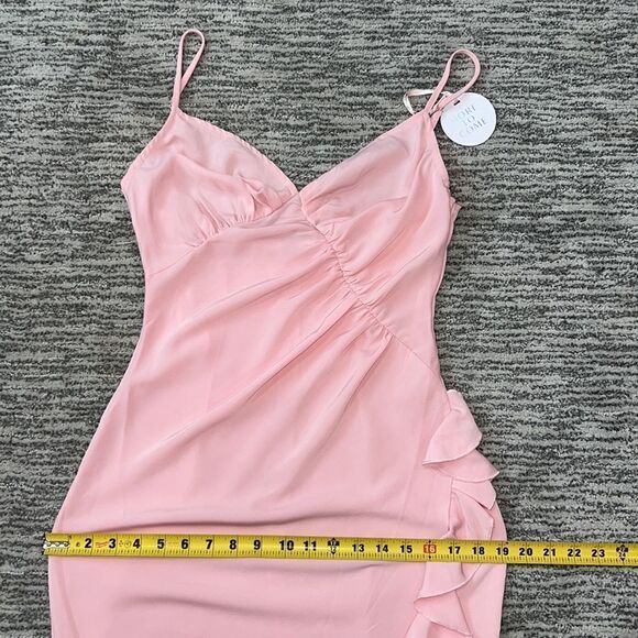 NWT More To Come Revolve Natasha Ruffle Midi Dress in Pink Small - Picture 11 of 15